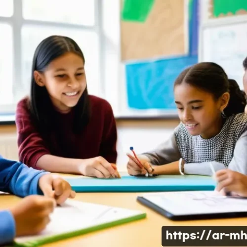 참여형 연구의 교육적 접근 - **Prompt:** A vibrant, dynamic classroom scene where students are actively collaborating in small gr...