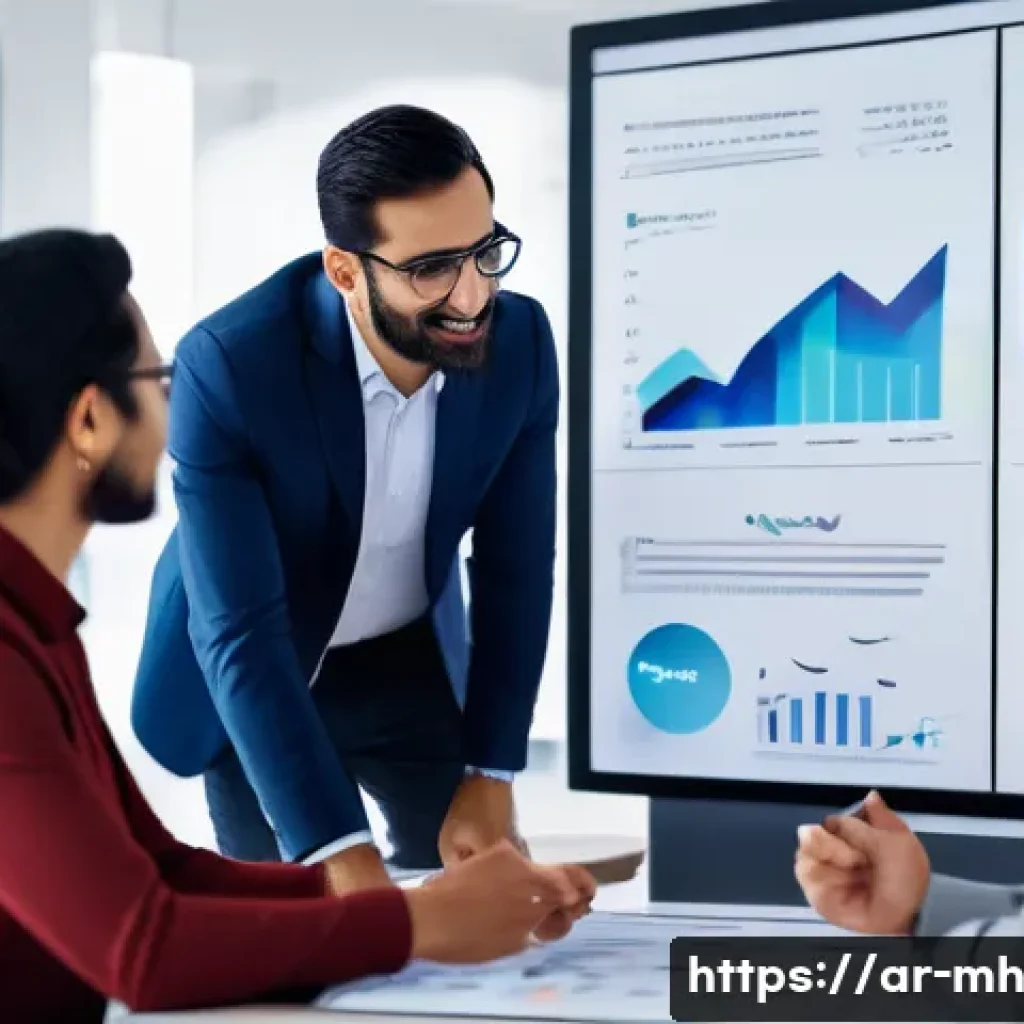 참여형 연구에서의 커뮤니케이션 툴 - A diverse group of Arab researchers in a modern office setting collaborating around a large digital ...